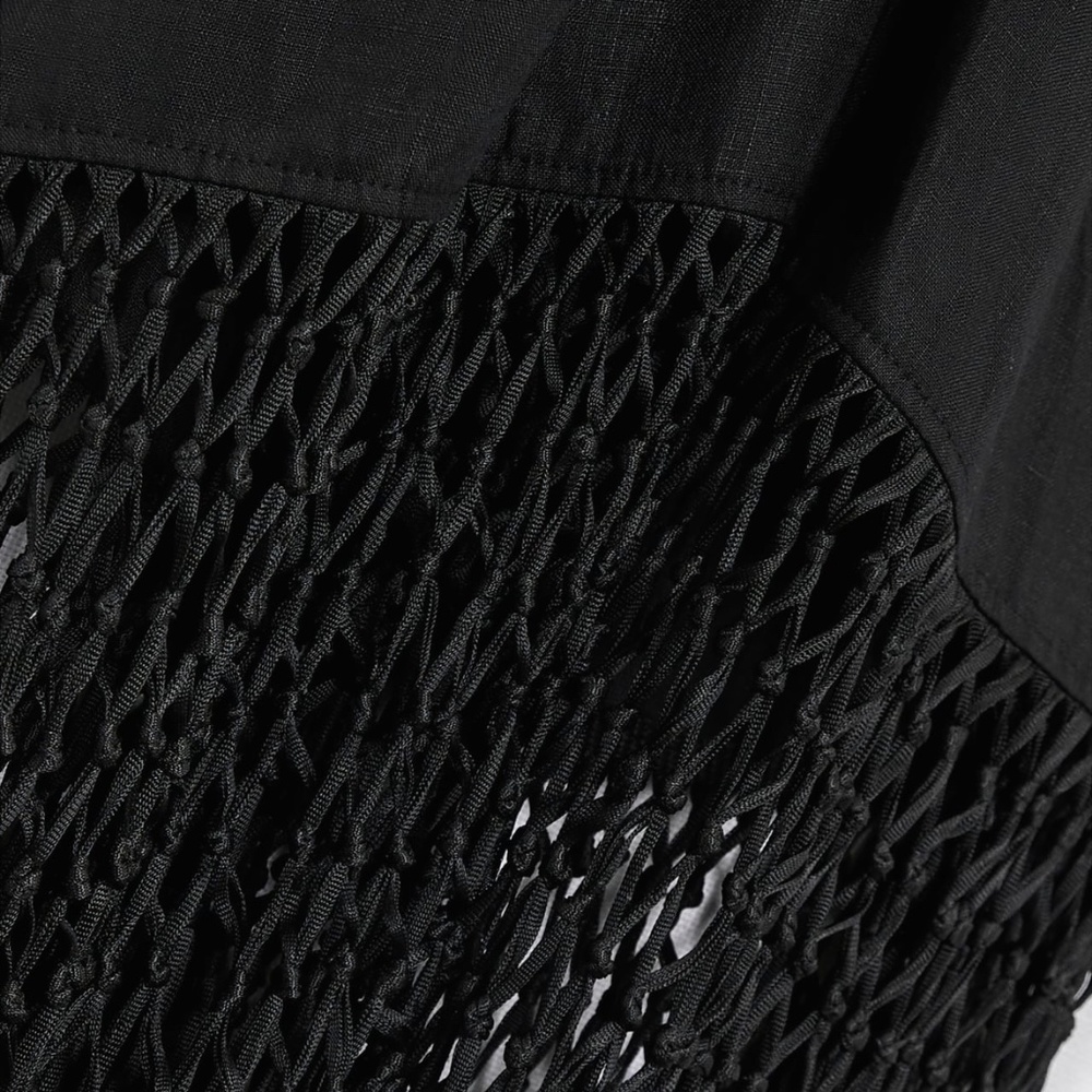 Zara limited edition fringe linen backless dress you cannot miss - Picture 10 of 11